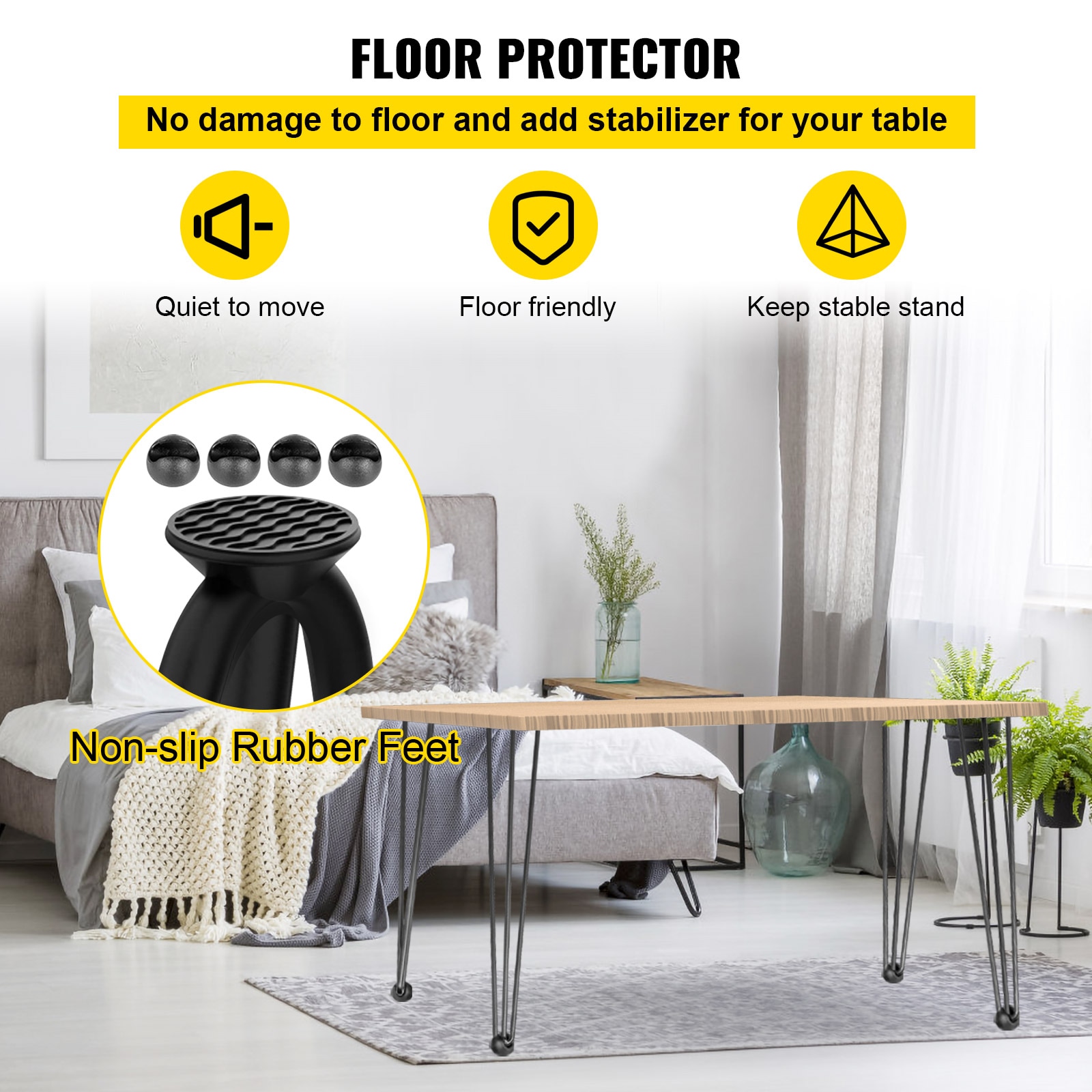 Hairpin Table Legs 36" Black Set Of 4 Desk Legs 880lbs Load Capacity Hairpin Desk Legs 3 Rods For Bench Desk Dining End Table Chairs Carbon Steel DIY Heavy Duty Furniture Legs_maomaolike.com